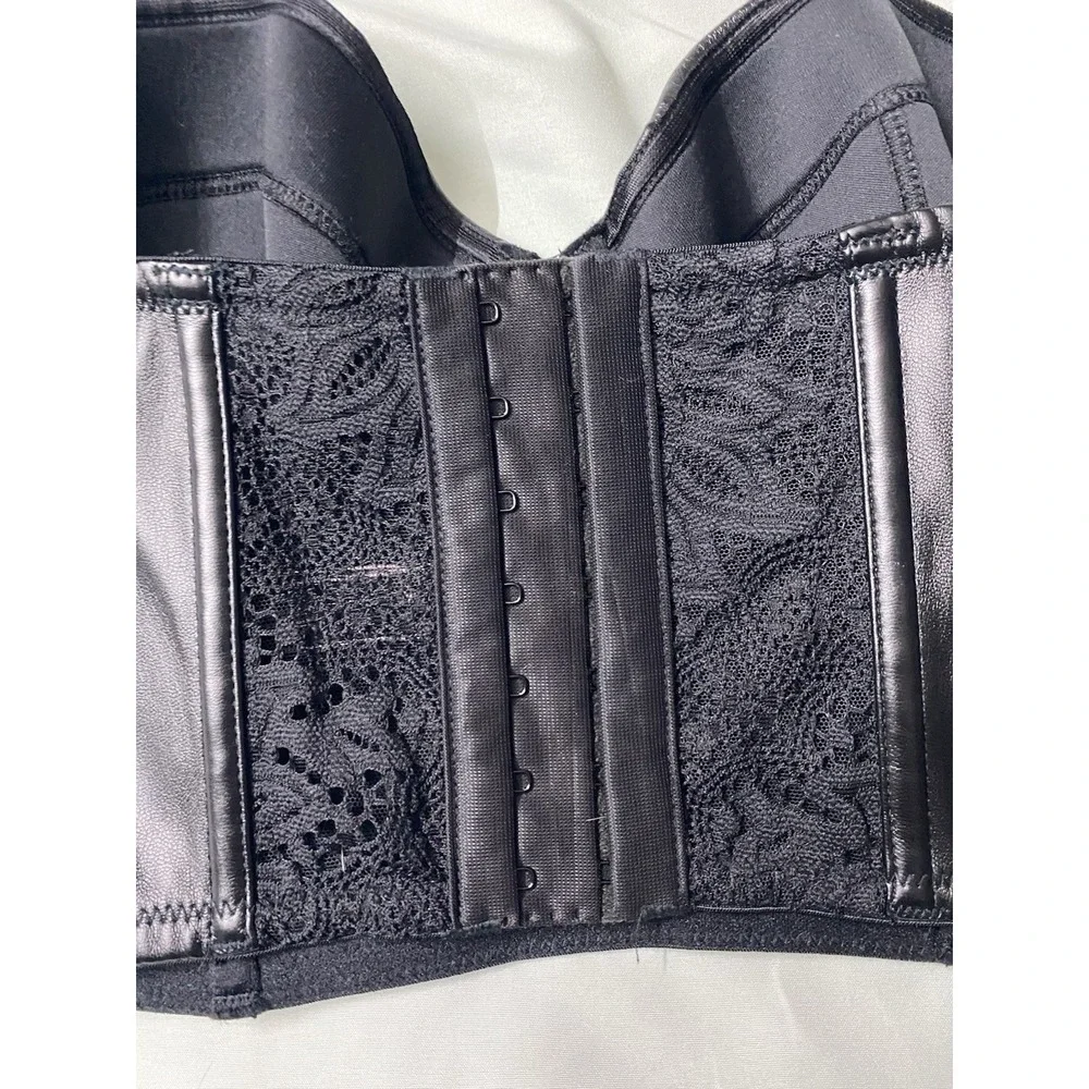 Victoria's Secret "Very Sexy" Faux Leather Balconet Corset Top Festival Grunge - Picture 4 of 7